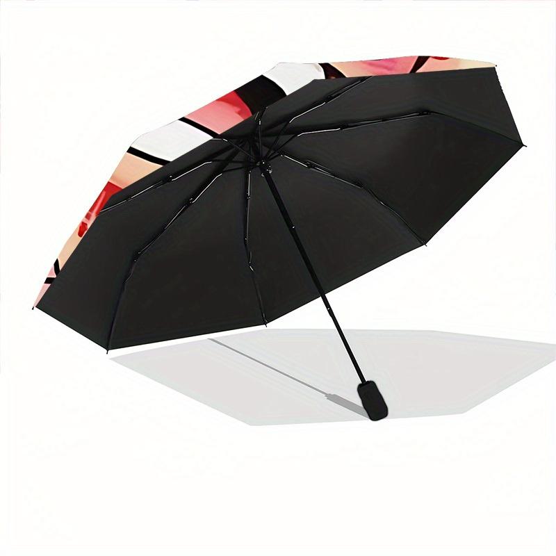 Luffy, Laughing Automatic Folding Umbrella with Sturdy Iron Frame, Portable Compact Travel Umbrella All-Season Use Parties010