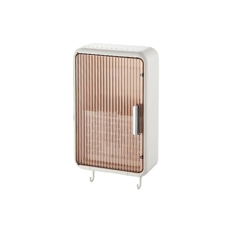 Wall Mounted Dust Proof Kitchen Utensil Organizer with Transparent Cover for Hygienic Utensil Storage and Space Saving слоновая кость