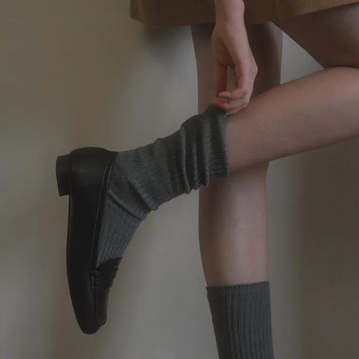 Basic cotton socks_charcoal