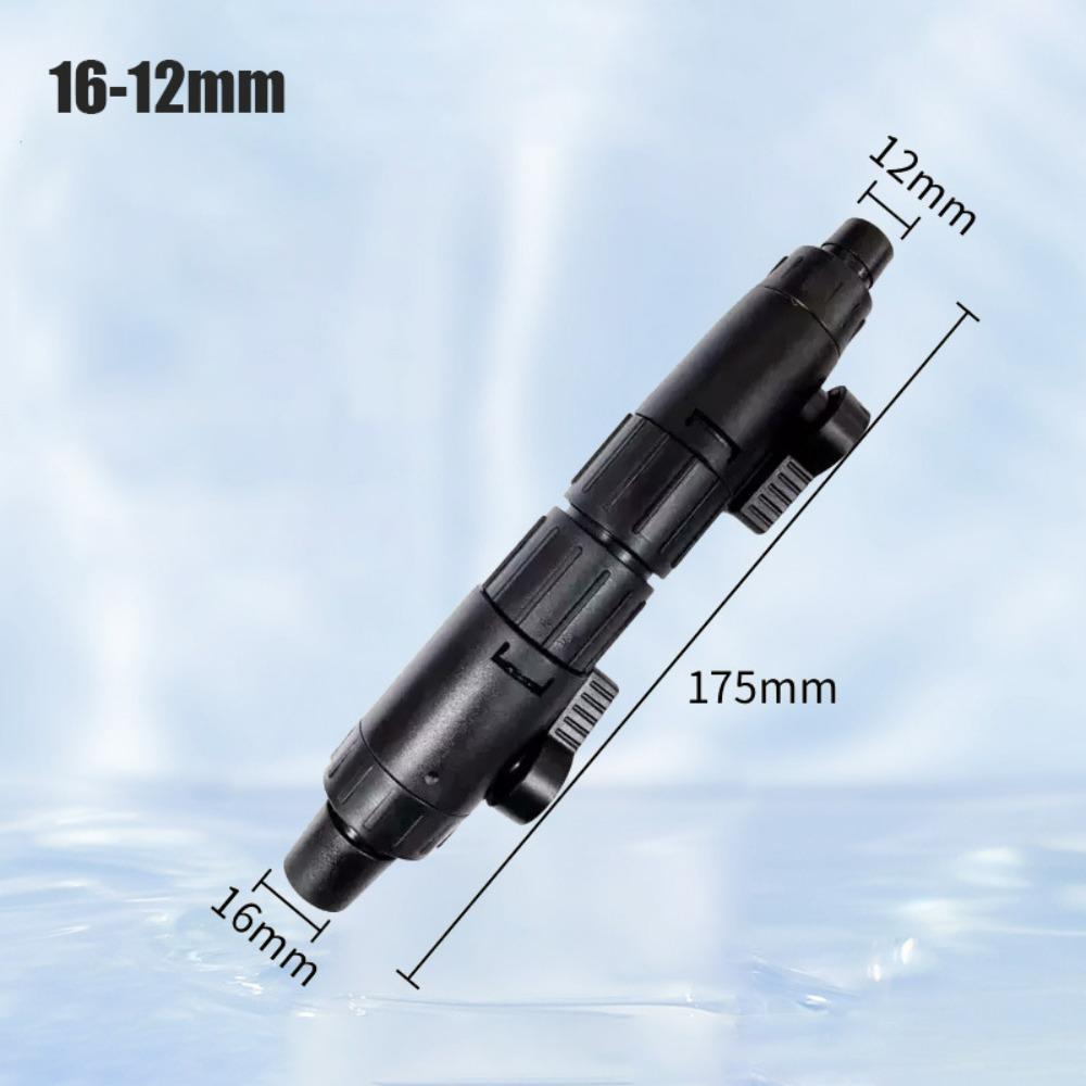 Practical Plastic Aquarium Tap Connector Black 16mm/12mm Aquarium Water Control Valve Quick Release Pipe Separation Joint