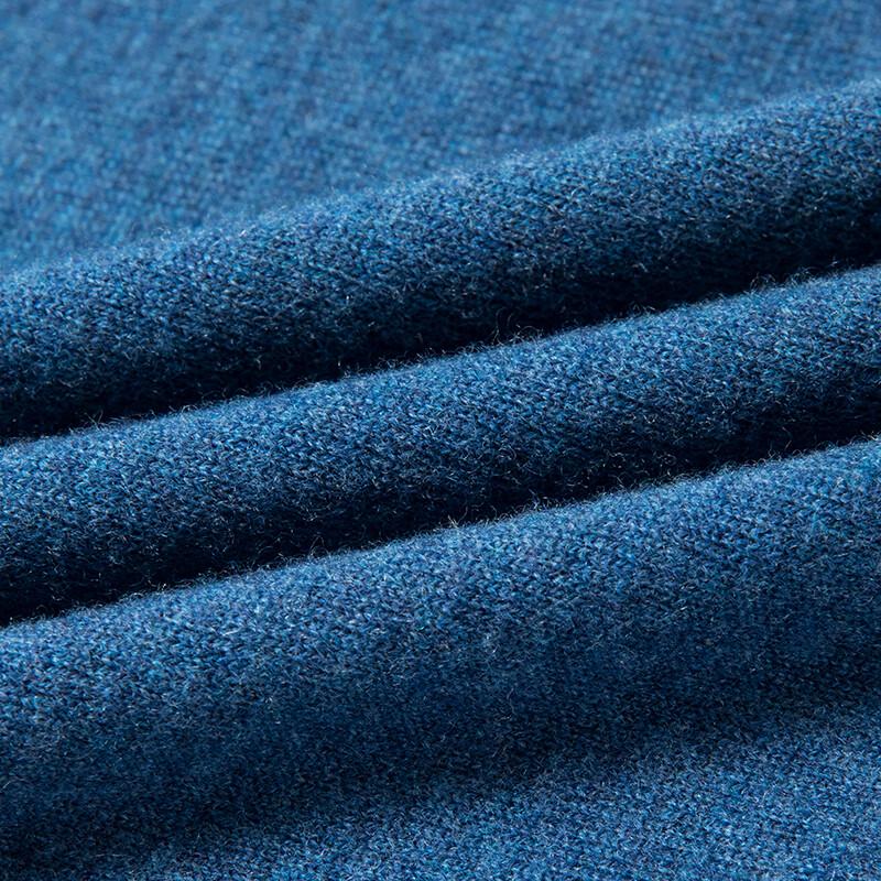 Hengyuanxiang Men's Thick Pure Wool V-Neck Pullover Sweater