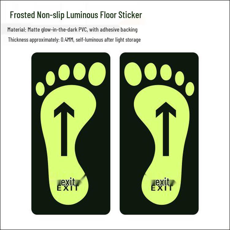 Glow-in-the-Dark Fire Exit Safety Sticker - No Electricity Needed for Stairwell Evacuation