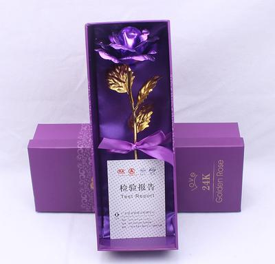 Simple Gold Foil Valentine's Day Lovers 24K Exquisite Set Weddings Gifts Simulation Decorative Bouque Rose Flower