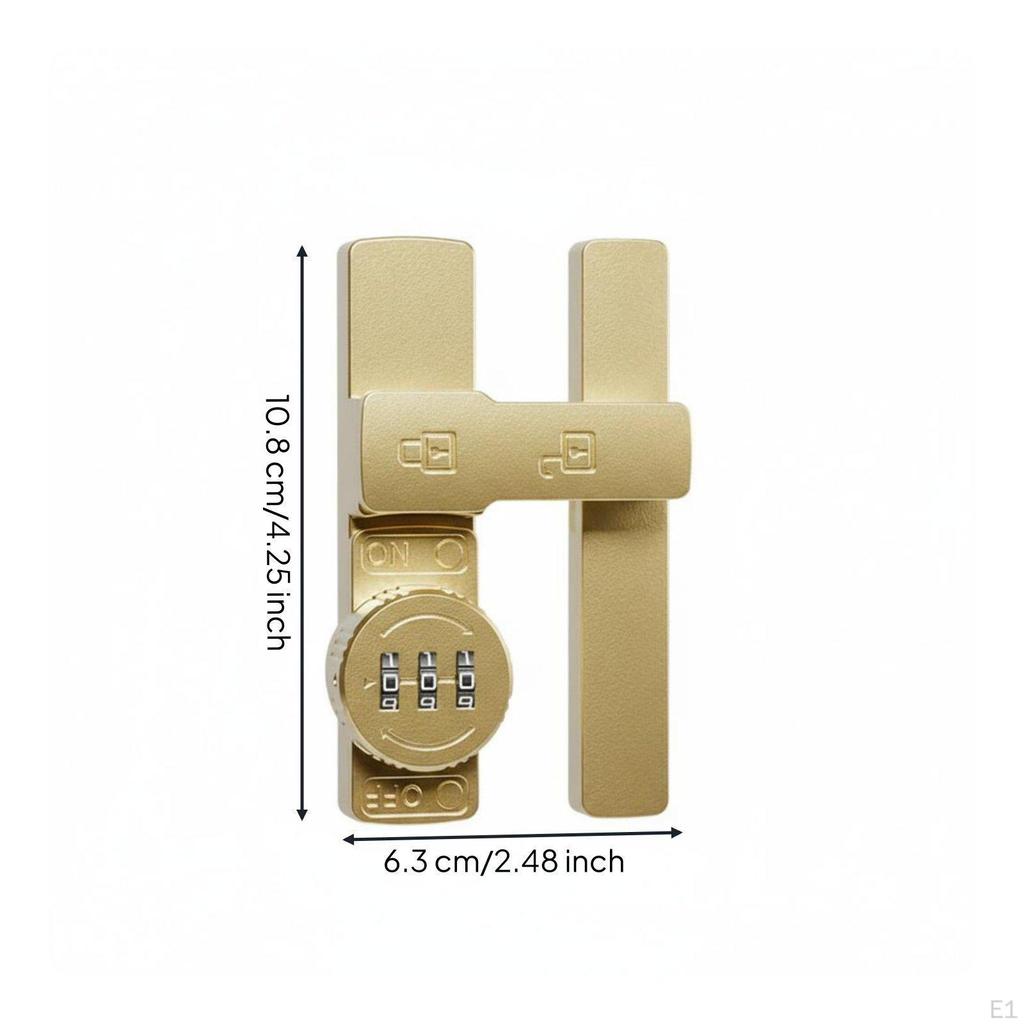 Drill Combination Latch Easy Installation Keyless Hasp Lock Zinc Alloy Construction 90 Degree