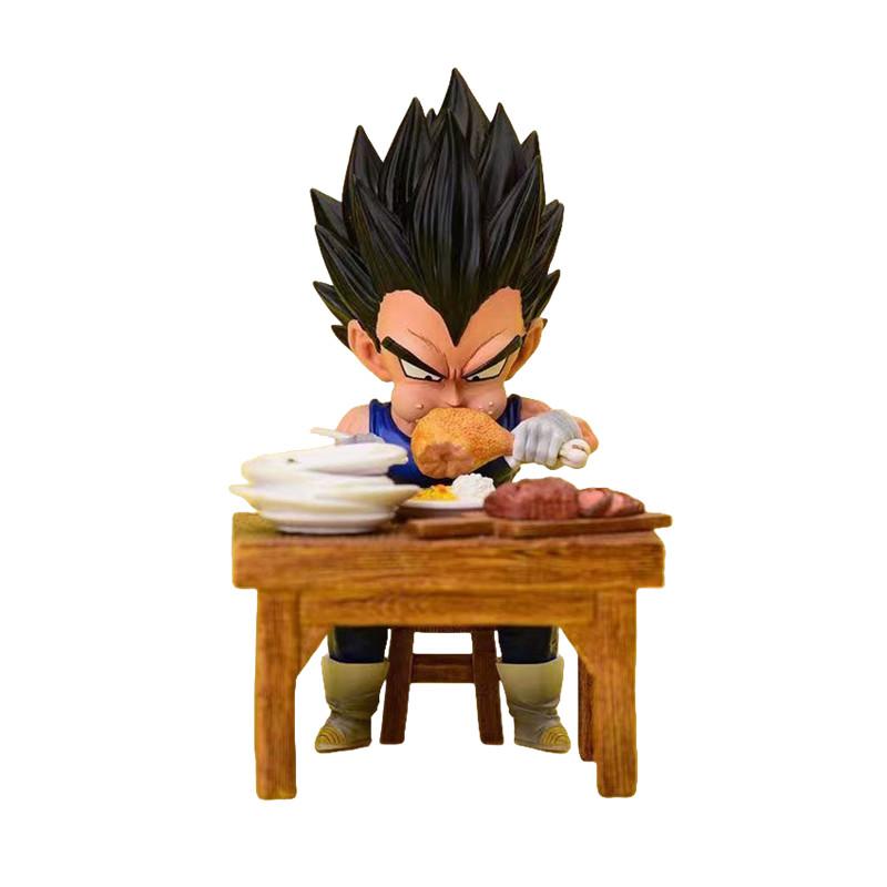 Non-Toxic Dragon Ball Z Figure Vegeta Son Goku Son Gohan Kuririn Android 18 Eating 8Cm Pvc Action Figures Collection Model Toys Gifts