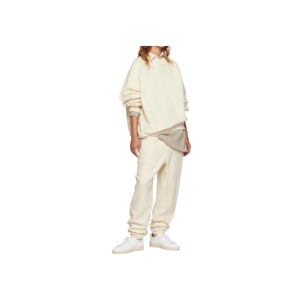 Fear of God Essentials FW22 Eggshell Solid Color Pullover Fleece Hoodie Women Hoodies Eggshell-White FOGE-FW22-367
