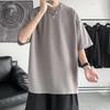 Короткая Большая Свободная Летняя Серая 3XL [Hiboss] Мужская футболка, Рукав, Размер, Однотонная, Рукав 5/8, Стильная, Посадка, Одежда, Мужская,