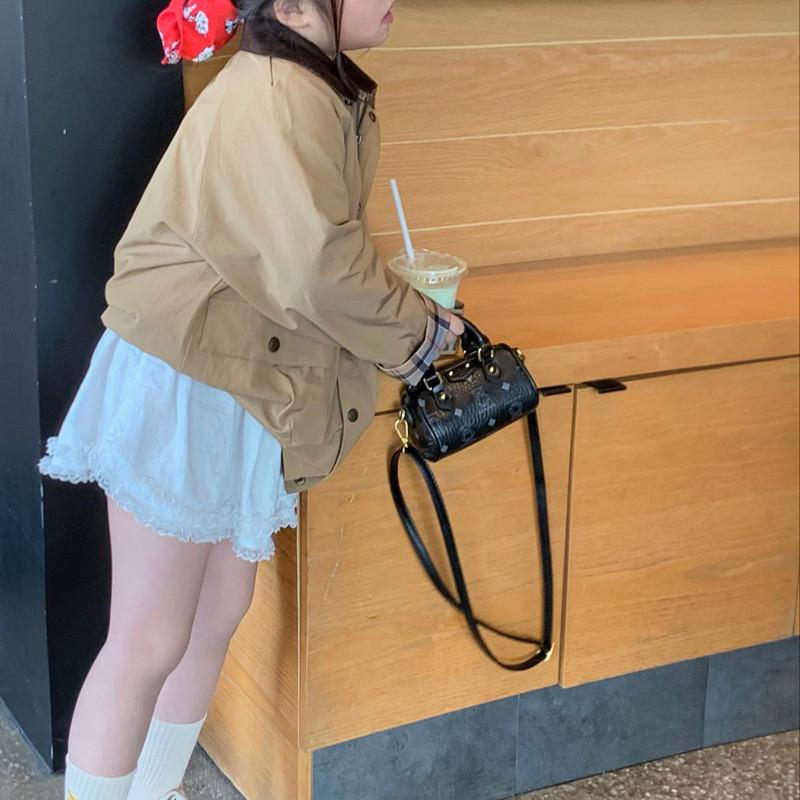 Pu Material Adorable Small Handbag For Kids Featuring Fun Letter Design Print