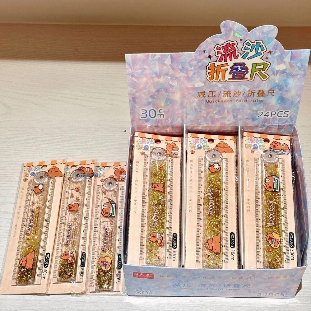 Measuring Tools Capybara Ruler Quicksand Drawing Ruler Back To School Folding Ruler  Stationery