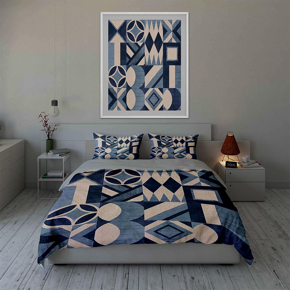 Geometric abstract shapes Bedding Duvet cover sets Duvet covers Pillowcases gifts (1 * Duvet Cover 2 * Pillowcases, without duvet insert)