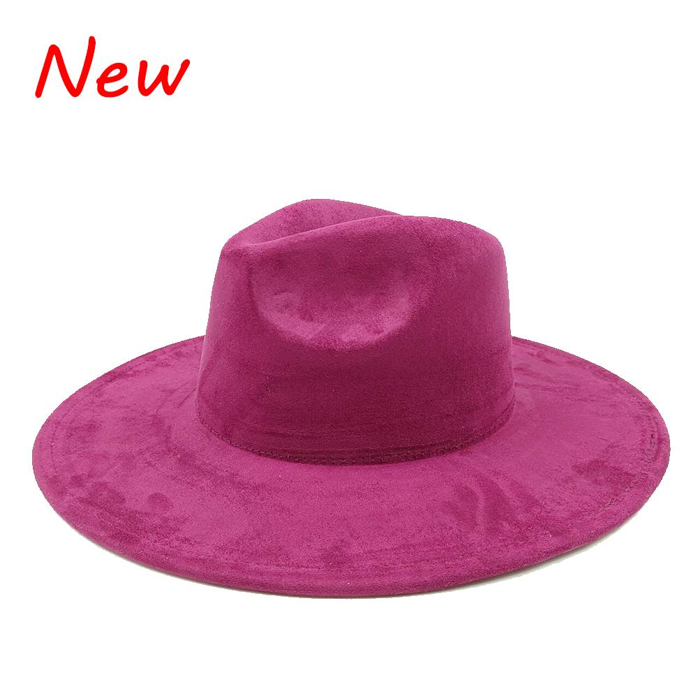 Suede Wide-brimmed Hat 9.5 Cm Brim Width Unisex Suitable for Jazz Hat Fedora Hat Church Hat Felt Hat Soft Felt Hat Panama Hat.