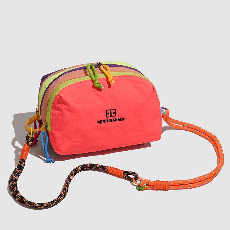 Spliced Contrast Shoulder Bag Multi-compartment Large Capacity Waterproof Crossbody Bag