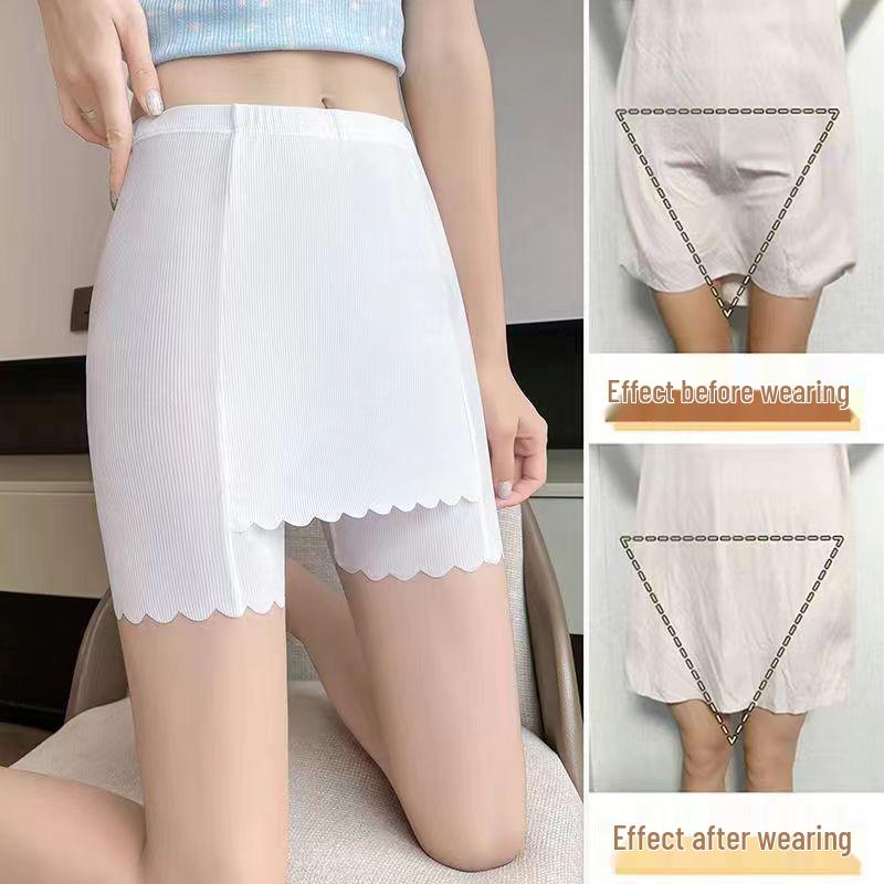 Ice Silk Women s Safety Pants: Seamless, Summer-Ready, Anti-Exposure Leggings with Ab-Tightening Feature XL (120-150 jin)
