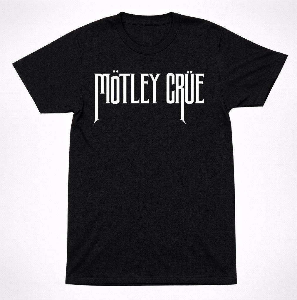 Mötley Crüe Logo Shirt Glam Metal Band Heavy Rock Classic Black Tee