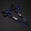 6.0" Black-Blue Notch Handle Napson Hairdressing Thinning & Straight Shears