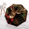 Christmas Deer Wreath Wooden Sign DecorationUmbrella, PortableFold Compact Umbrella for Men & Women Gift