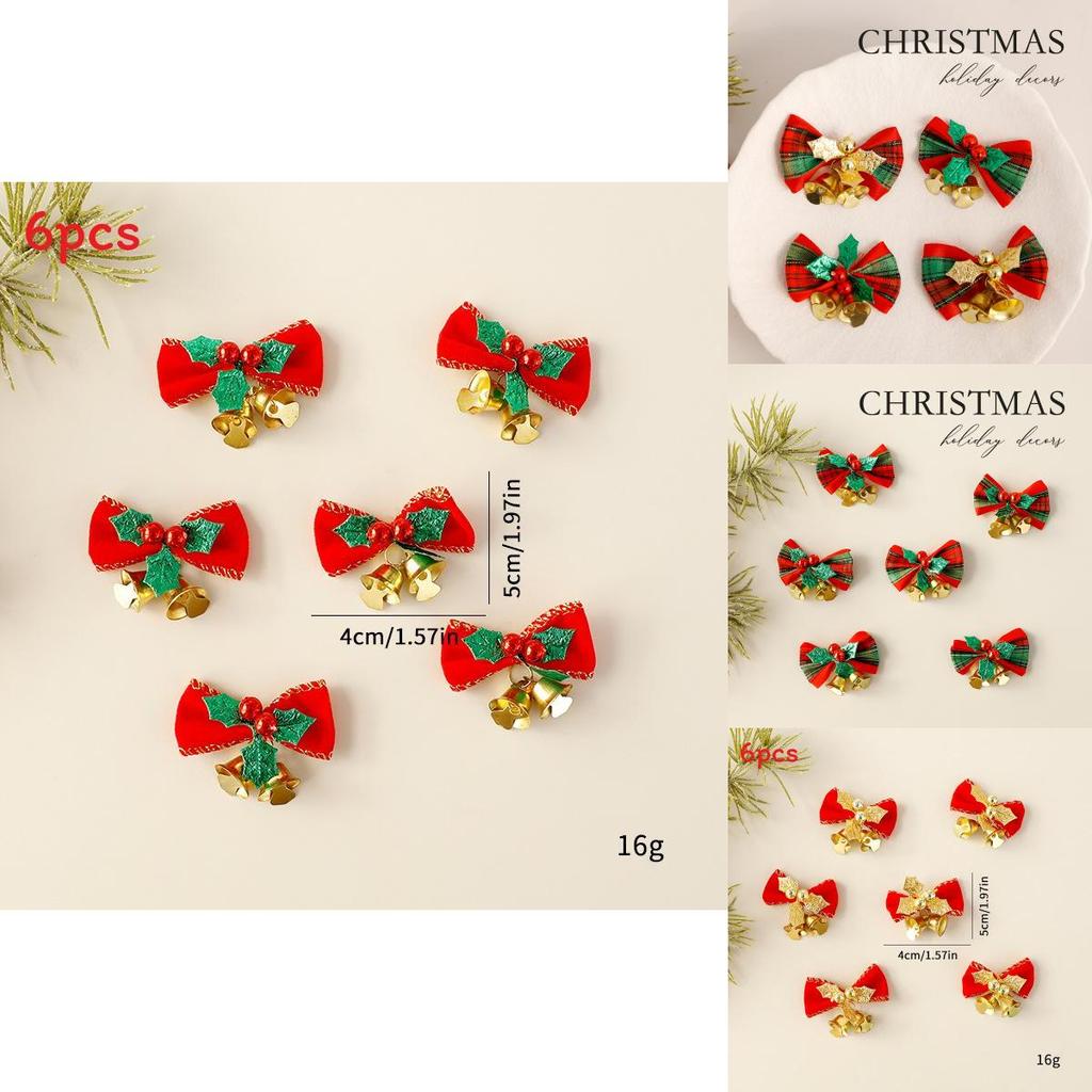 Christmas Mini Butterfly Bell Pendant Set Holiday Decoration Props For Holiday Home Decor