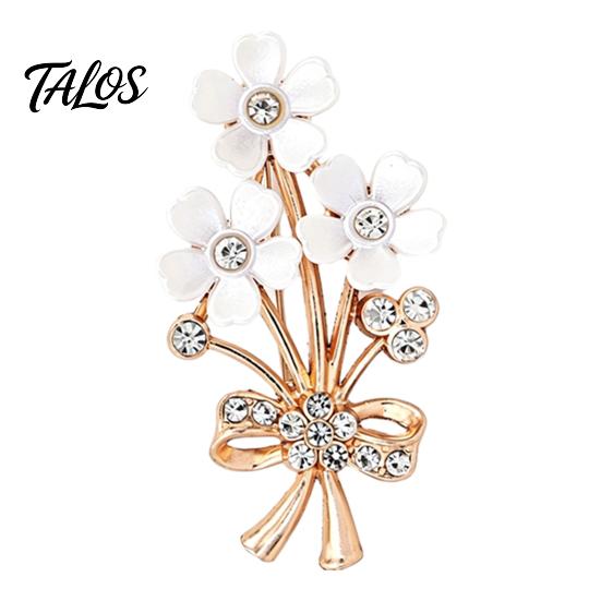 Clothing Decoration Pin Rhinestone Flower Brooch Pin, Bling Floral Lapel Coats Jewelry for Women, Coat Shirt Sweater Dress Decorative Accessory