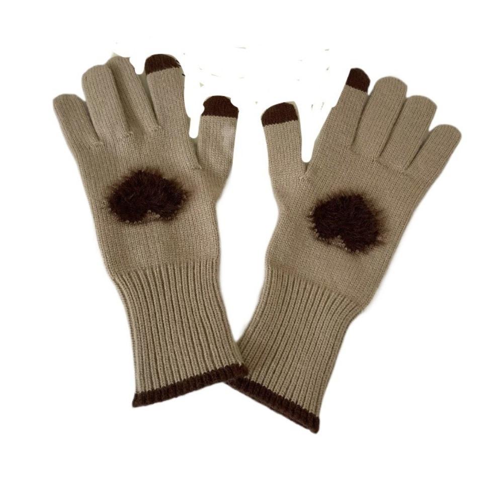 Touchscreen Love Heart Gloves Warm Cycling Gloves Fashion Women Knitted Gloves  Ladies