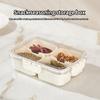 PET  4/8 Snack Seasoning Storage Box, Divided with Partitions Airtight Seal & Handle, Kitchen Fruit/Vegetable Storage Containers
