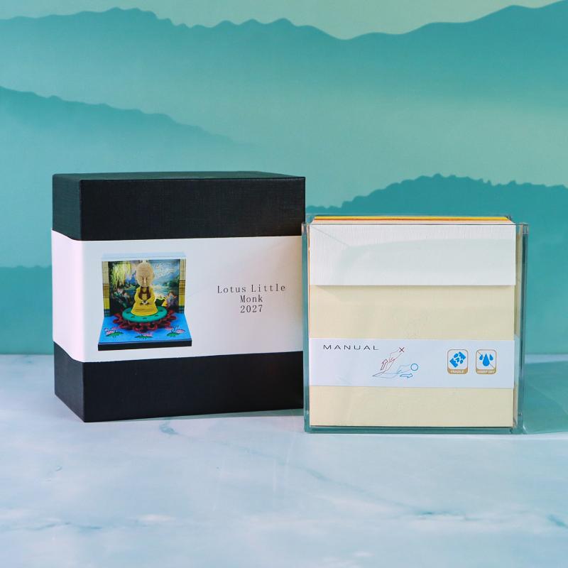 LED Light 2027 Desk Calendar with Artistic 3D Tear-away Feature Perfect for Desktop Organization