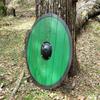 24" medeltida vikingasköld, rund, LARP, trä, runor, stål