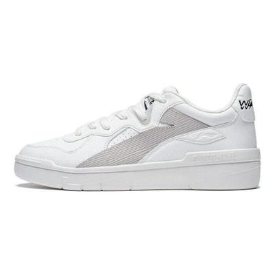 Li Ning We Wo Lite Coupe Commentaire Chaussures de Skate Similaires Antidérapantes Basses Homme sneaker Blanc Gris AGCT115-1