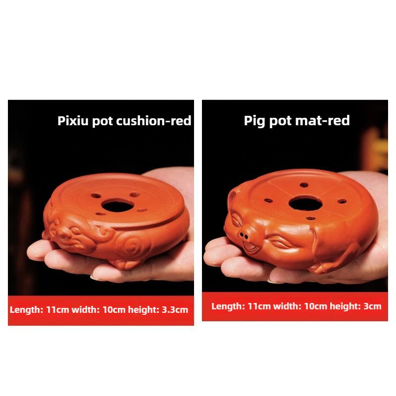 1pc  Ceremony Accessories, Teapot Pad, Purple Sand Pixiu Pot Holder, Tea Pig Pot Holder, Tea Tray, Ceramic Base, Tea Holder.