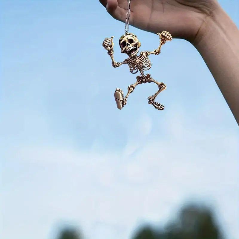 Playful Acrylic Hip Hop Skeleton Halloween Hanging Decoration For Interior Vehicle