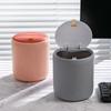 With Lid Press-Type Trash Can Plastic Garbage Basket Large Capacity Waste Bin  Desktop/Tabletop