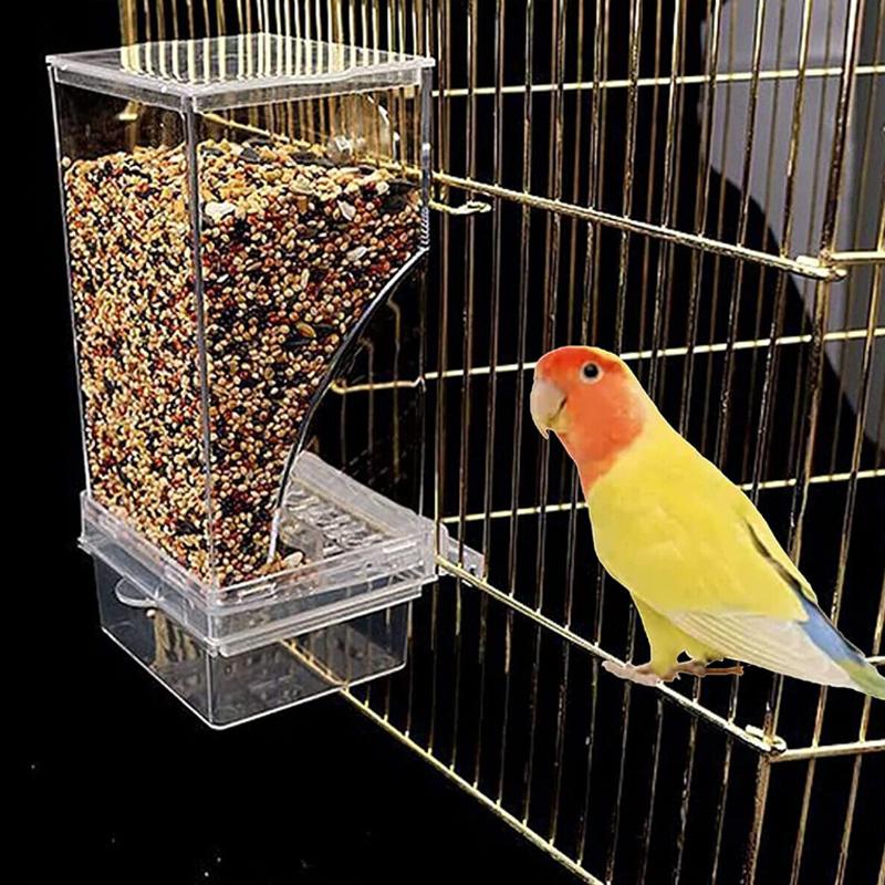 Auto Bird Feeder Cup No Mess Bowl Cage Automatische Fütterung Kanarienvogel Papagei Nymphensittich