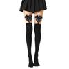"Spring/Autumn Black Non-Slip Bow Suspender Stockings – Over-the-Knee Sexy Style"