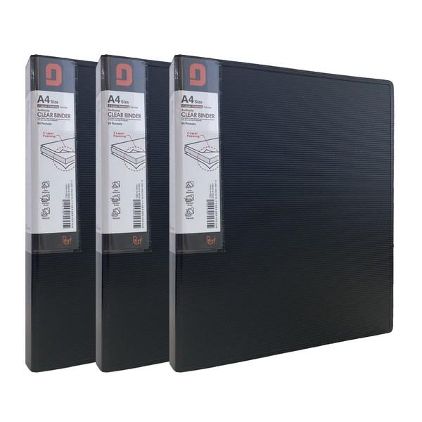 

Orange Office new material clear D-ring binder, 60 sheets, black, 3 pieces