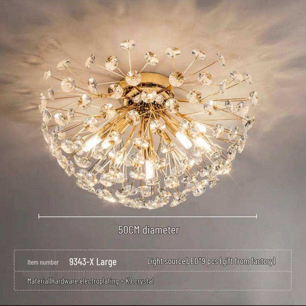 Nordic Dandelion Crystal Pendant Light for Living Room, Bedroom & Bar - Luxurious Creative Style Lighting