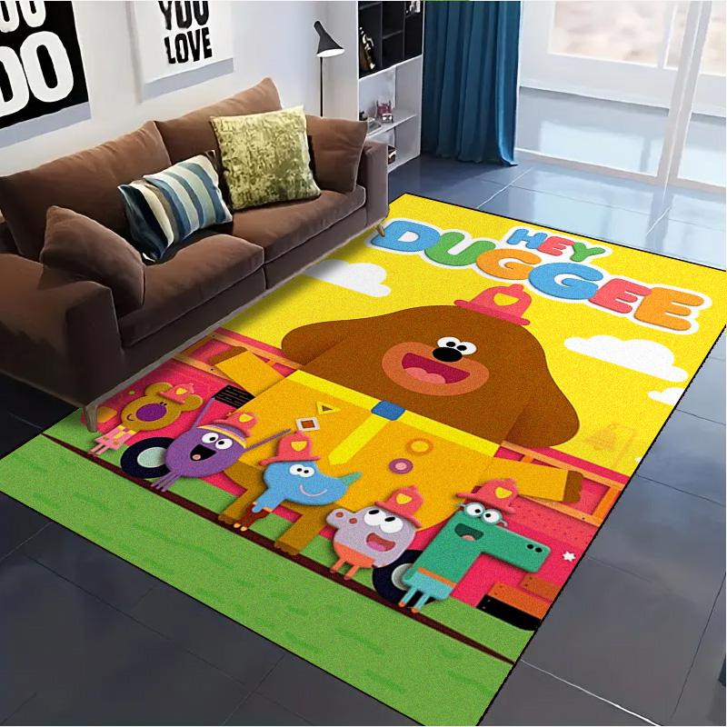 Cartoon Duggee Carpet Rug for Living Room Bedroom Home Sofa Decoration,Kids play Non-slip Floor Mat