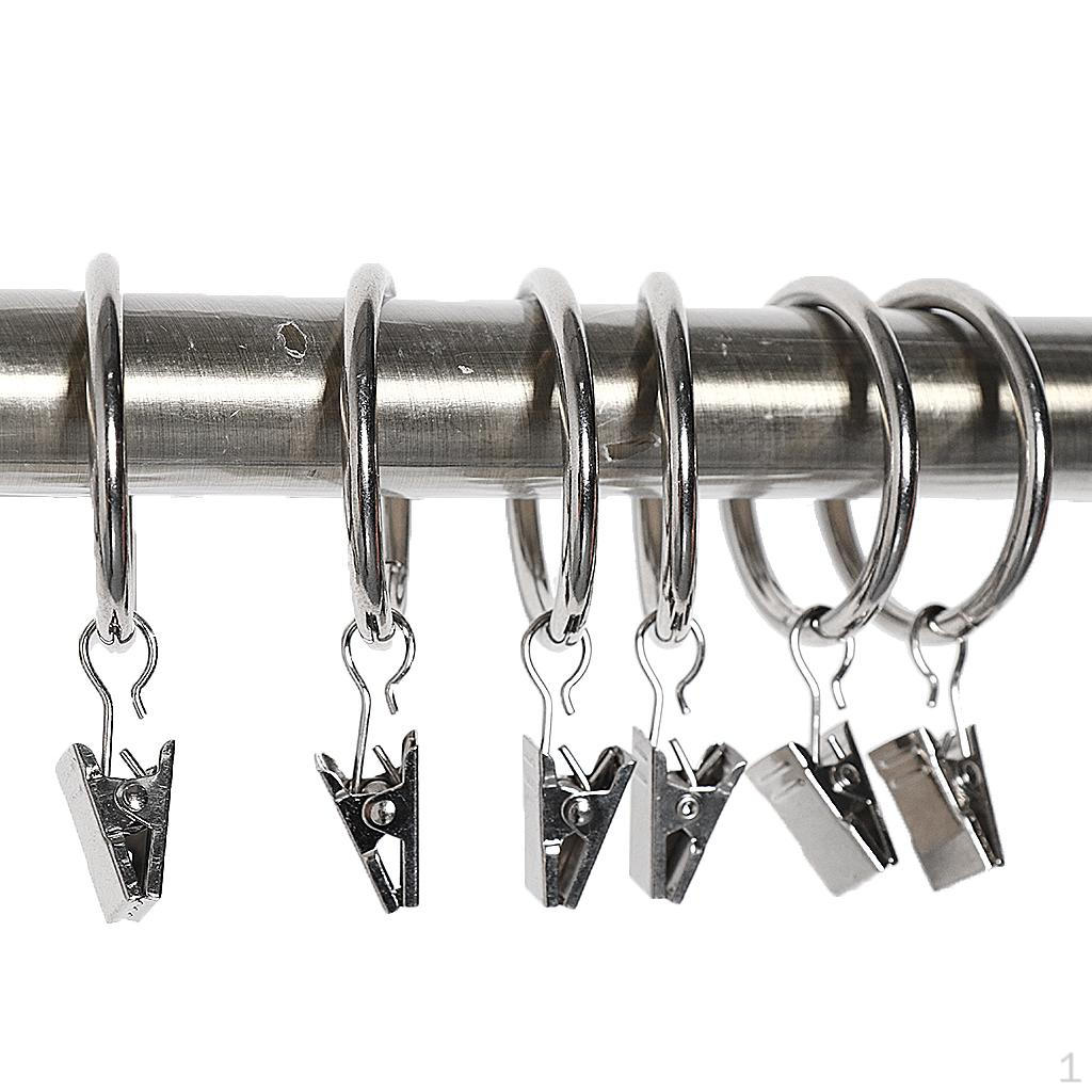 

12 Curtain Pole with Clips for 45mm/35mm Diameter Poles 4.0mm×45mm_Silver