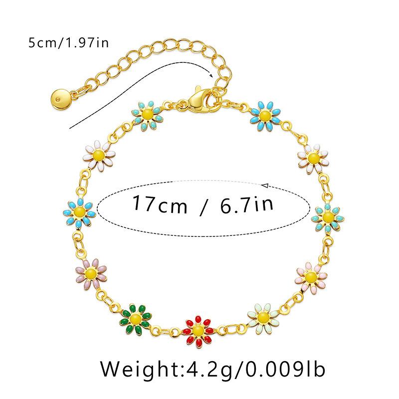 Dropping Oil Handdrawn Craft French Bracelet Copper Plated Ethnic Style Retro Bracelet Small Fresh Handicraft Bracelet