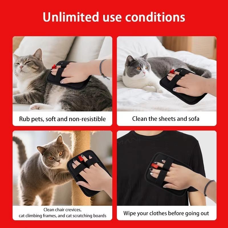 Upgrade Pet Hair Removal Tool Reusable Static Removal Gloves Double-Sided Grooming Gloves for Pets Removes Pet Fur Hair Carpets