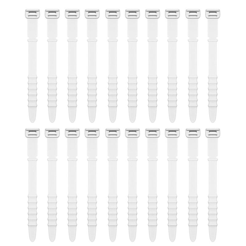 20Pcs Reusable Cable Ties Straps Adjustable Cord Organizer  Elastic Silicone Cord Keeper for Bundling and Organizing