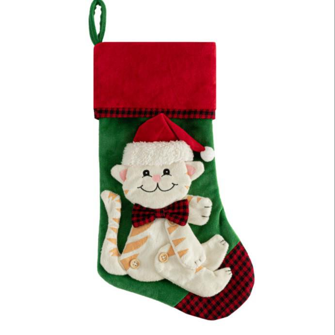 Christmas Pet Stockings: Red & Green Ornaments for Tree & Windows