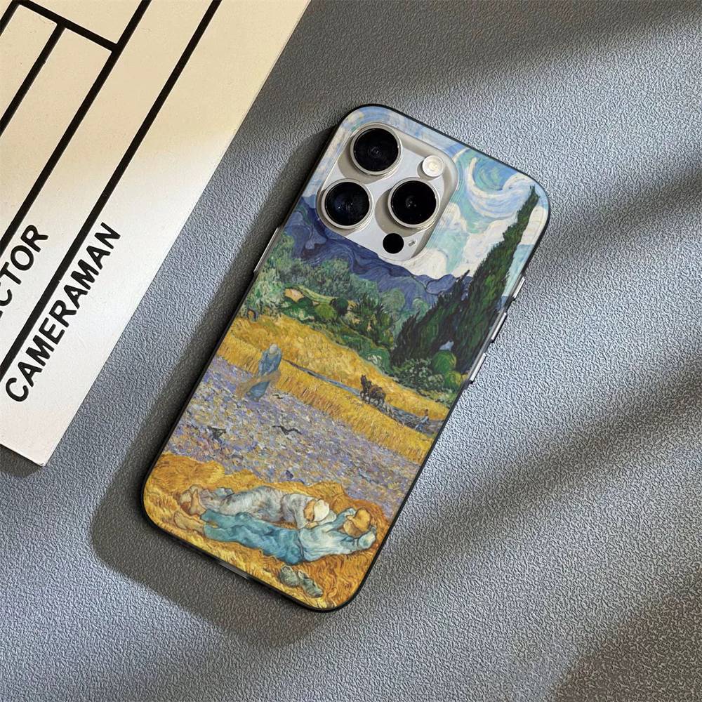 Art Vincent Van Gogh Phone Case For iPhone 16 15 17 Pro 11 12 13 14 Pro Max Plus Soft Ripple Silicone Cover Shell