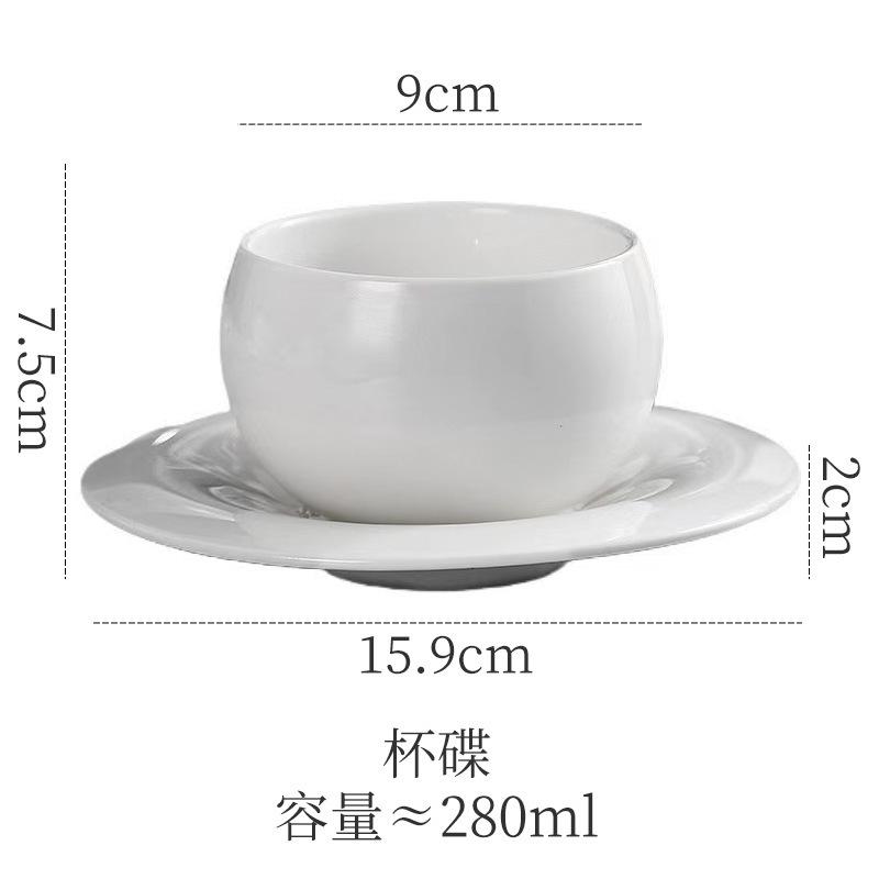 Ceramic Coffee Cup Saucer Egg-Shaped Cup Small Capacity Household Frosted Stone Latte Latte Flower Hand Cup Afternoon Tea