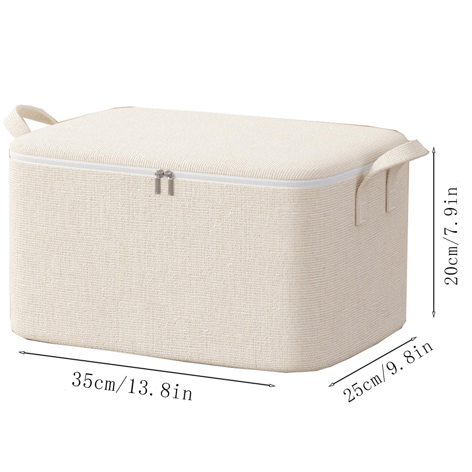 

Складная сумка для хранения большой вместимости из хлопка и льна, органайзер для хранения одежды, одеял, подушек, для поддержания порядка в спальне, общежитии, экономии места