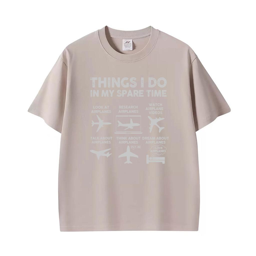 Funny Airplane Lover Things I Do In My Spare Time T Shirt Unisexs Clothing Vintage Summer Tops Tshirts Unisex 100 Cotton Tshirt