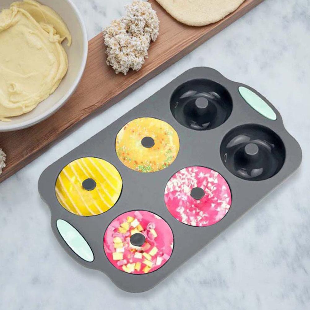 Silicone Donut Mold Baking Utensils Cake Chocolate Round Mold High Temperature Resistant Pudding Macaron Cake Mold Pastry Tools