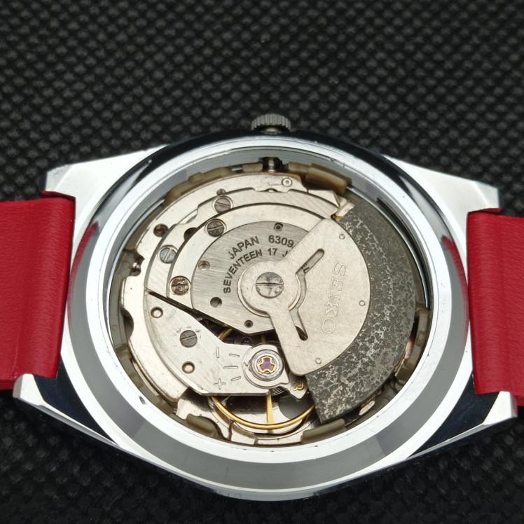 REFURBISHED VINTAGE SEIKO 5 AUTO 6309A JAPAN MENS D/D RED WATCH 593c-a314811-9 SKU593c-a314811