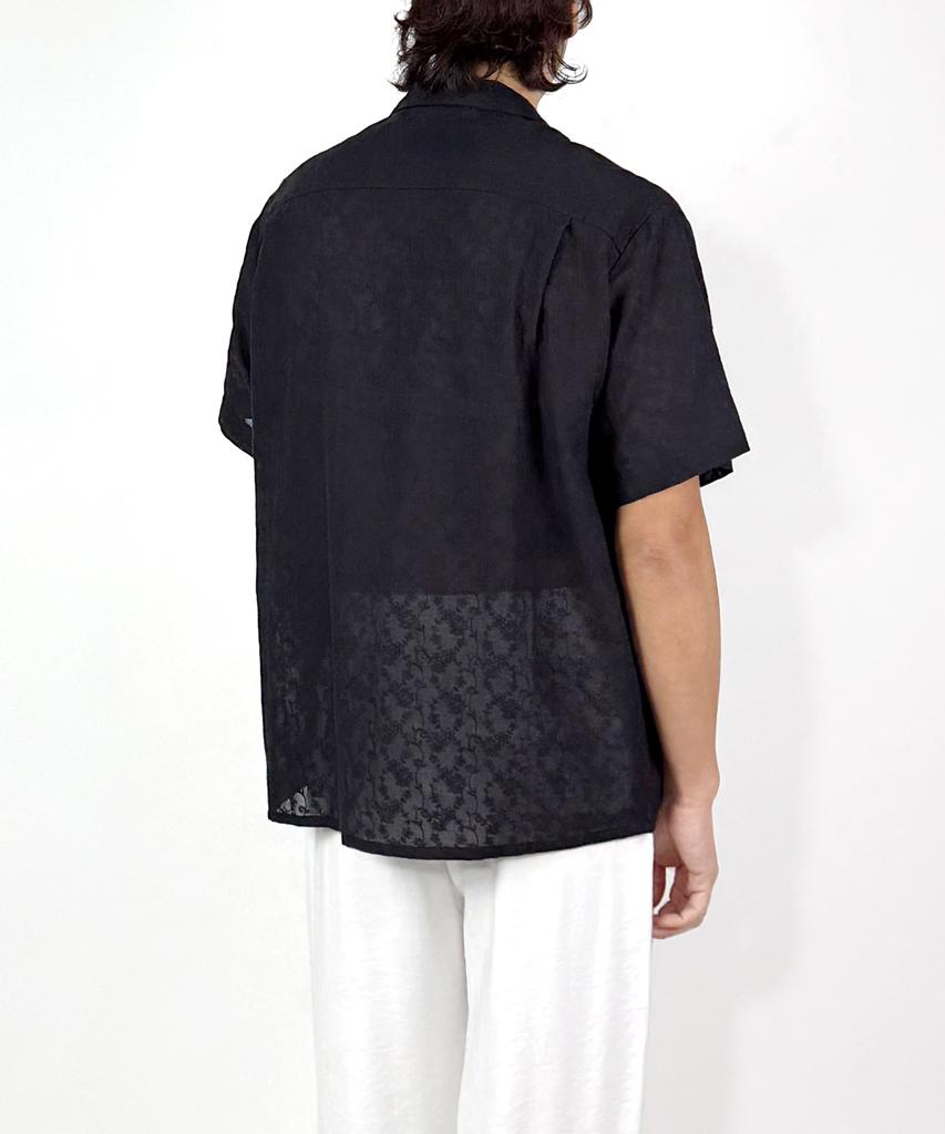 A MADE Ivy Embroidered Semi-See-Through Shirt (Black)