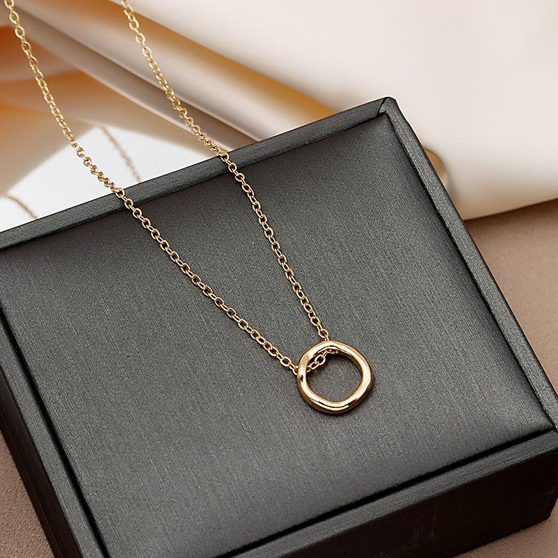 Minimalist Irregular Round Pendant Necklace for Women