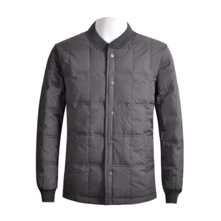 

Quilted Down Jacket for Men Winter Thickened Velvet Cotton Coat Stand Collar Long Sleeve Solid Color Outerwear with Pockets XXXXXL сірий