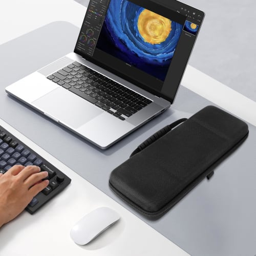 Linkidea Compact Hard Travel Case for 65% Keyboard Knob, 68-Key Wireless/Wired Keyboard, Portable Storage Box Bag for Keychron Q2 V2, FNATIC STREAK65,